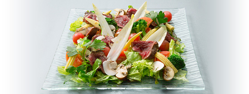 ルーフィレ肉のタタキサラダ仕立て ~ オーストラリア大地のイメージ ~